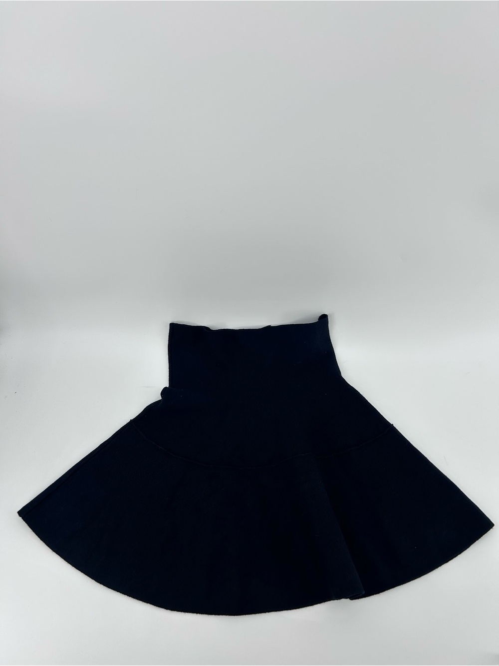 Zara Knit Black Soft Mini Skirt Stretch Size S